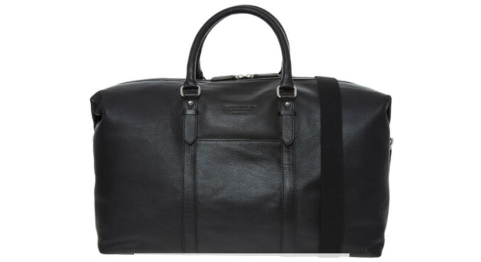 Black Leather Holdall