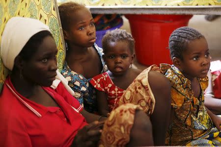 A mother and her children rescued from Boko Haram in Sambisa forest rest in the domitory at the Malkohi camp for Internally Displaced People in Yola, Adamawa State, Nigeria, May 3, 2015. REUTERS/Afolabi Sotunde