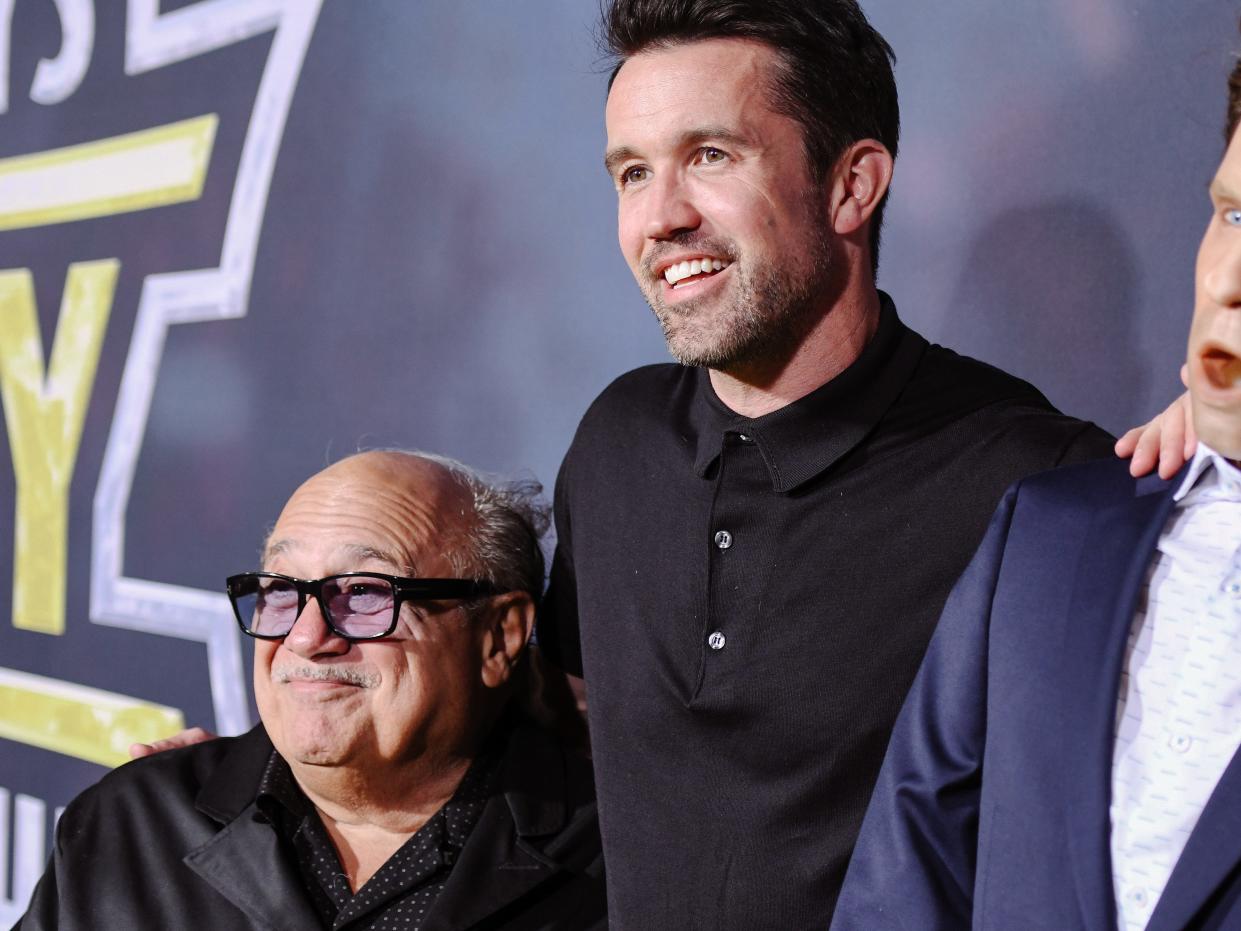 Danny DeVito, Rob McElhenney, and Charlie Day at the premiere of FX's "It's Always Sunny In Philadelphia" season 14 in September 2019.