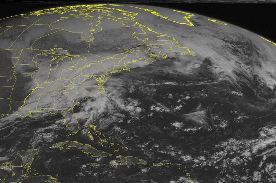 This NOAA satellite image taken Wednesday, March 12, 2014 at 10:45 AM EST shows a late winter storm spreading clouds across most regions east of the Mississippi River with significant snow from the Ohio Valley and eastern Great Lakes into the Northern Appalachians and Northeast US and rain scross the Mid-Atlantic and Southeast US. (AP PHOTO/WEATHER UNDERGROUND)