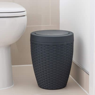 This charcoal woven bin