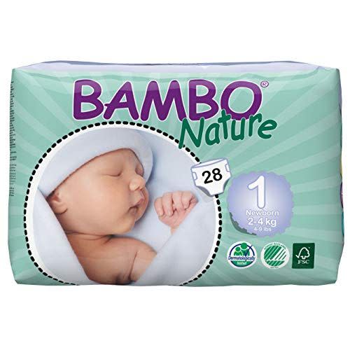 7) Bambo Nature Baby Diapers Classic, Size 1 (4-9 lbs), 28 Count