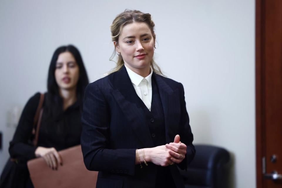 Amber Heard in court on 21 April (AP)