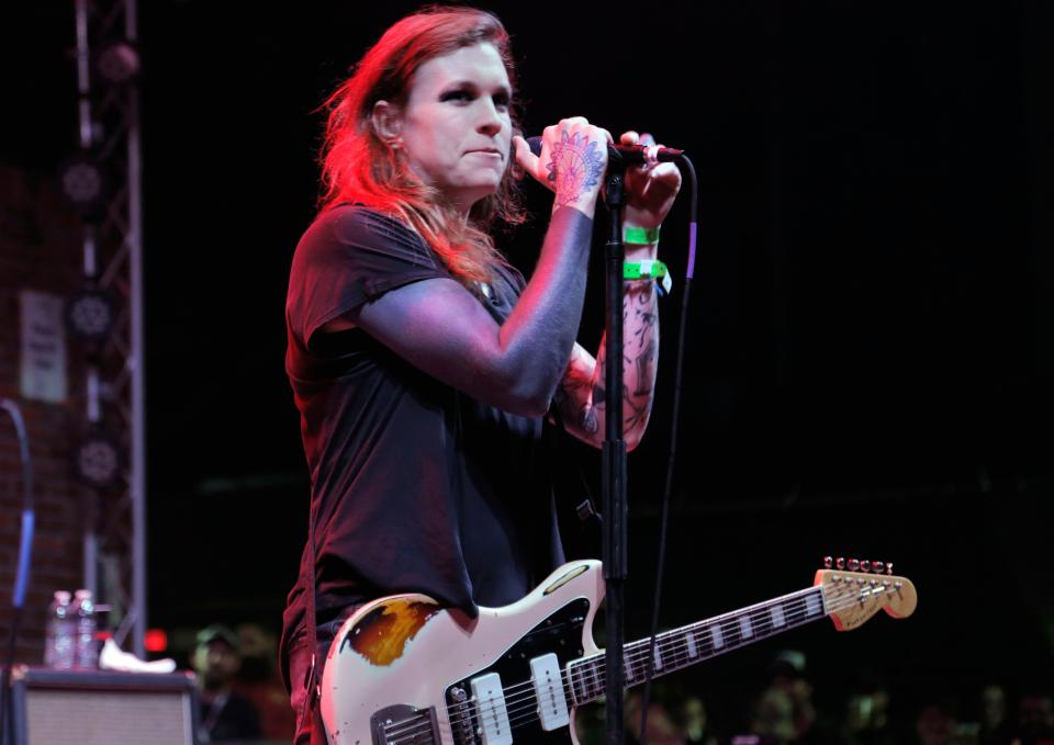 Laura Jane Grace performs with her band Against Me! at The Fest 16 in Gainesville, one of the largest annual gatherings in the punk-rock music scene.