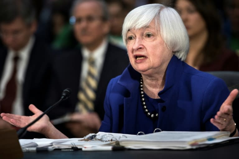 Federal Reserve Board Chairwoman Janet Yellen, seen in February 2017, defended the Fed's performance, saying it has not been too slow to raise the benchmark lending rates, given the tepid recovery and sluggish inflation