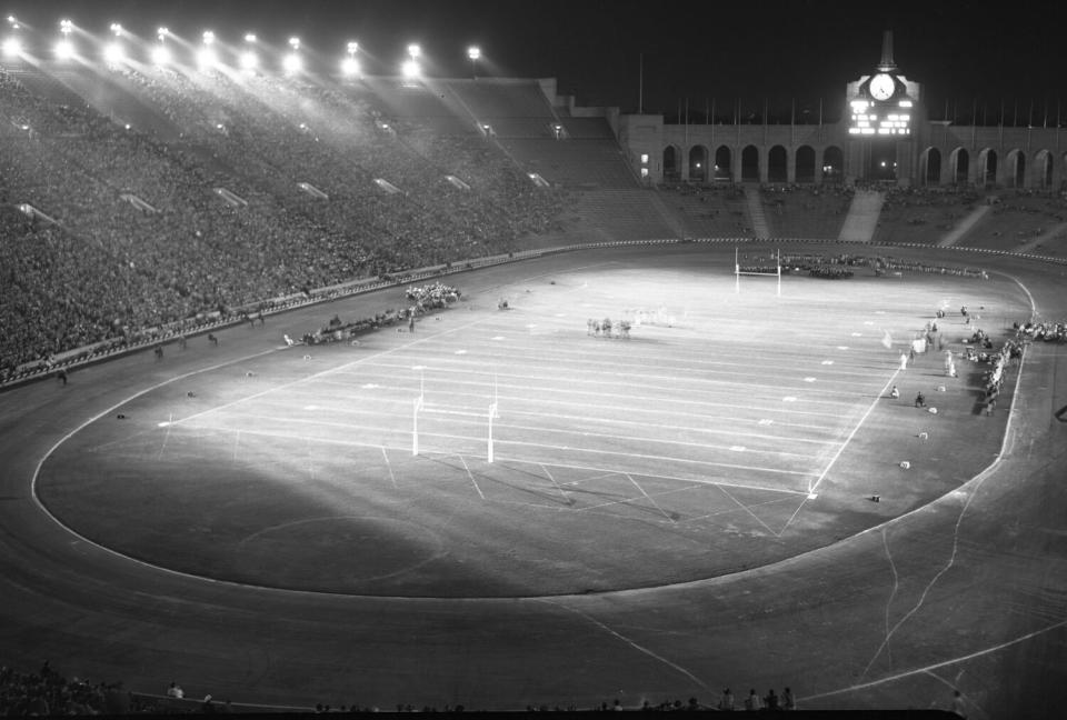 Sept. 6, 1946: The Rams play a night game against the Washington Redskins at the Coliseum.