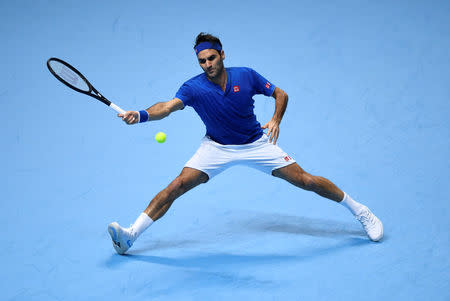 Tennis - ATP Finals - The O2, London, Britain - November 15, 2018 Switzerland's Roger Federer in action during his group stage match against South Africa's Kevin Anderson Action Images via Reuters/Tony O'Brien