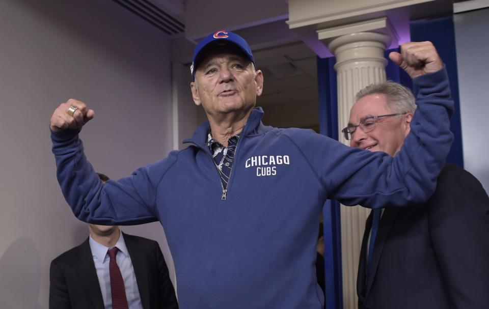 Bill Murray, Cubs fan extraordinaire. (AP)