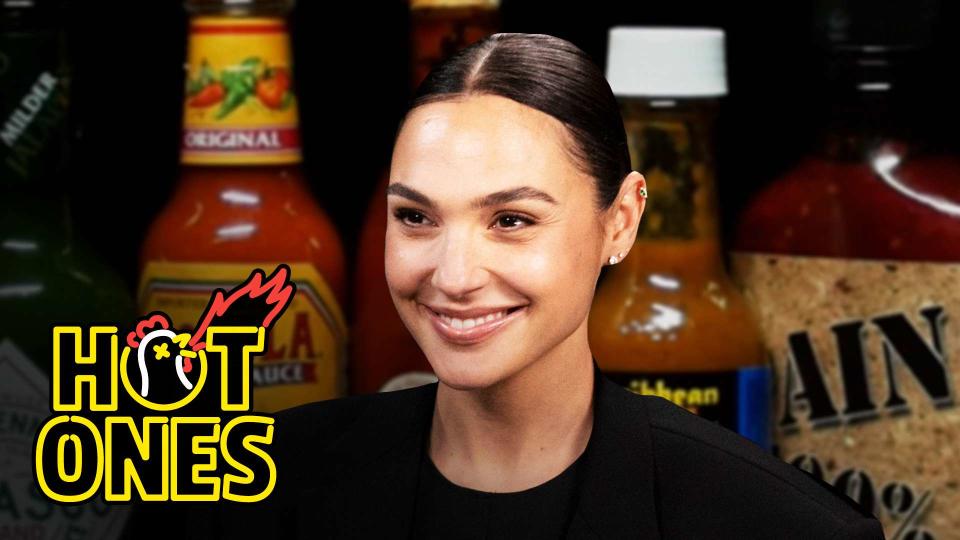 <p>First We Feast/YouTube</p> Gal Gadot appears on the latest episode of YouTube series "Hot Ones."