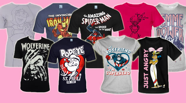 Spider-Man, Wolverine, Iron Man - aber auch Asterix, Popeye und Sailor Moon sind unsere liebsten Superhelden. Wir haben die coolsten Print-Shirts für Sie!