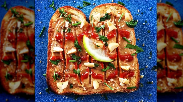 Peanut butter and sriracha toast