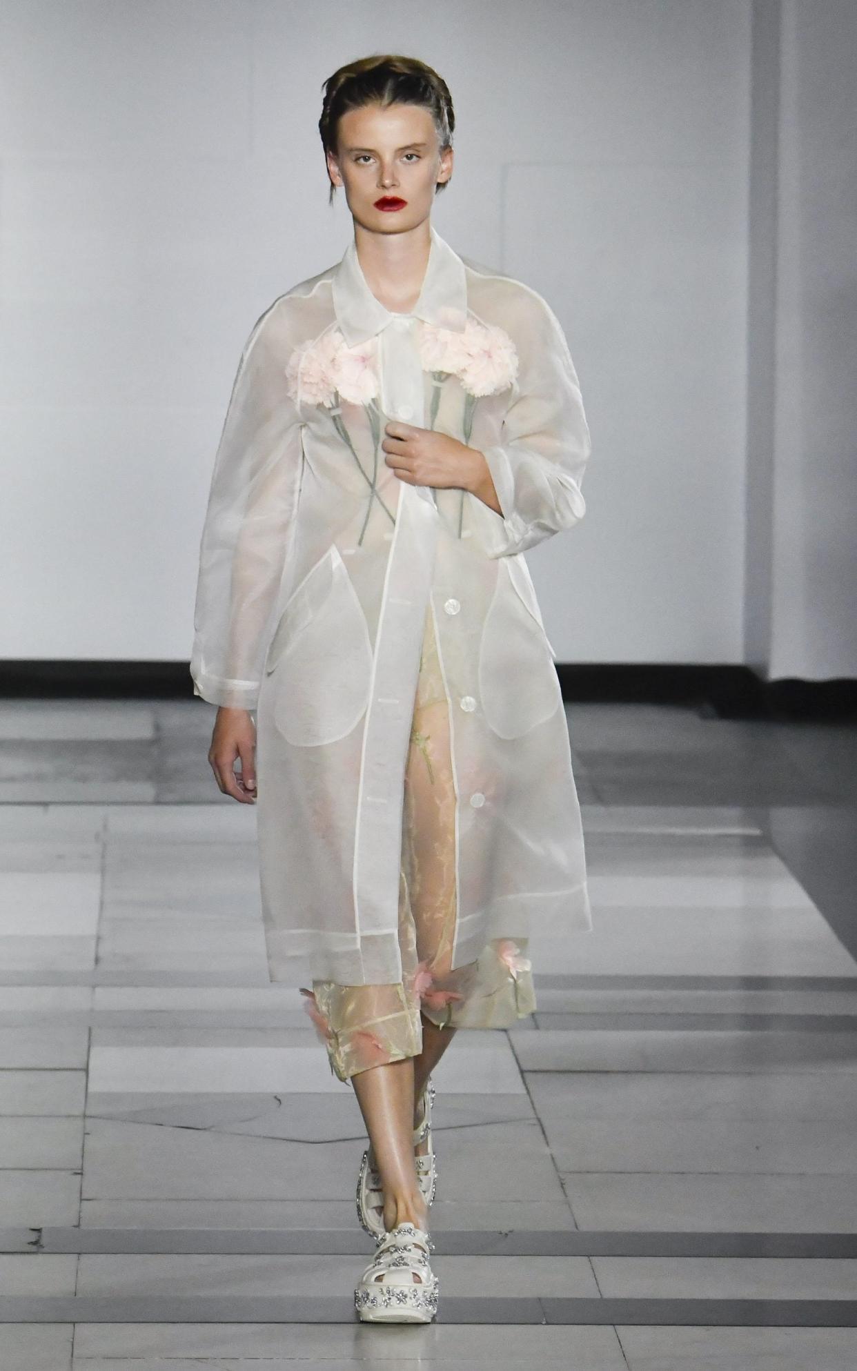 Simone Rocha's ivory coat, with flowers