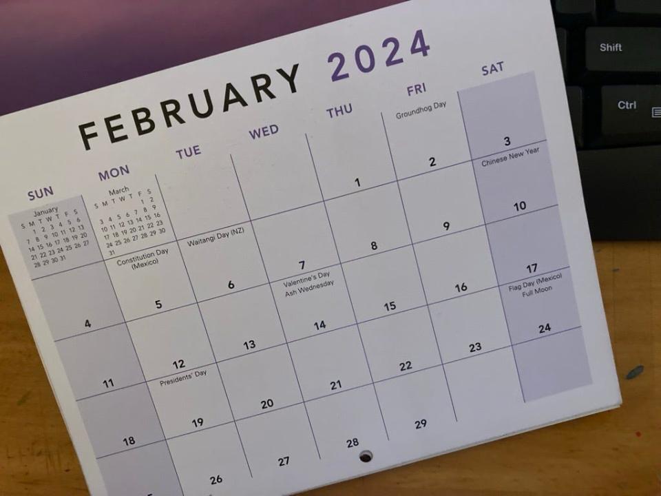 2024 is a leap year, so there will be 29 days in February instead of the usual 28.