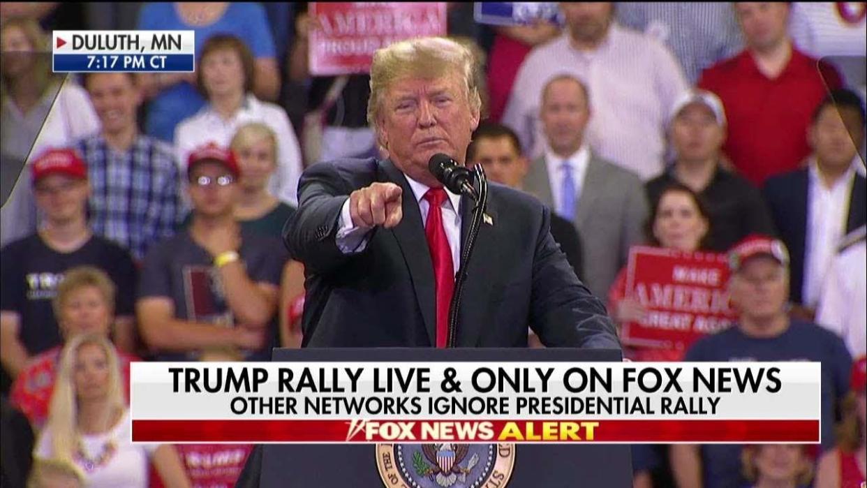 President Trump at a rally in Duluth, Minn. (Photo: Fox News)