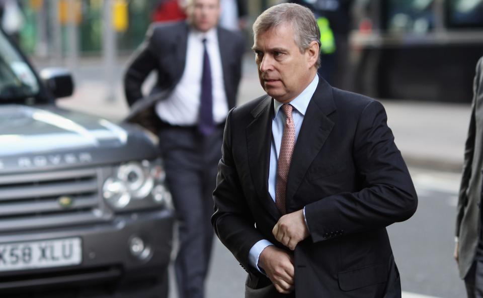 Prince Andrew The Duke of York arrives at the Headquarters of CrossRail in Canary Wharf on March 7, 2011 in London. Prince Andrew has been accused by&nbsp;Virginia Roberts Giuffre of raping her when she was a teenager.&nbsp; (Photo: Dan Kitwood via Getty Images)