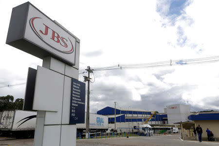 FILE PHOTO - General view of Brazilian meatpacker JBS SA in the city of Lapa, Parana state, Brazil, March 21, 2017. REUTERS/Ueslei Marcelino/File Photo