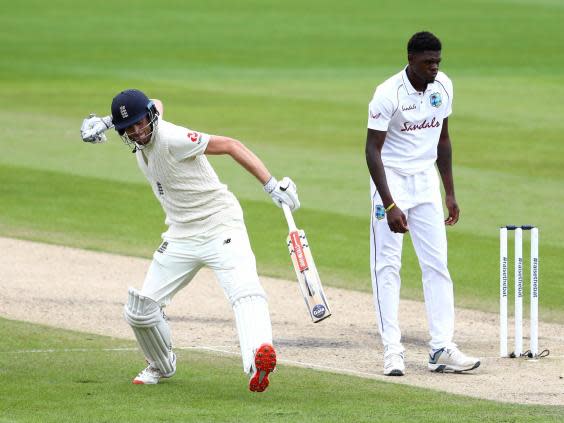 Sibley celebrates his century against the West Indies (Getty)