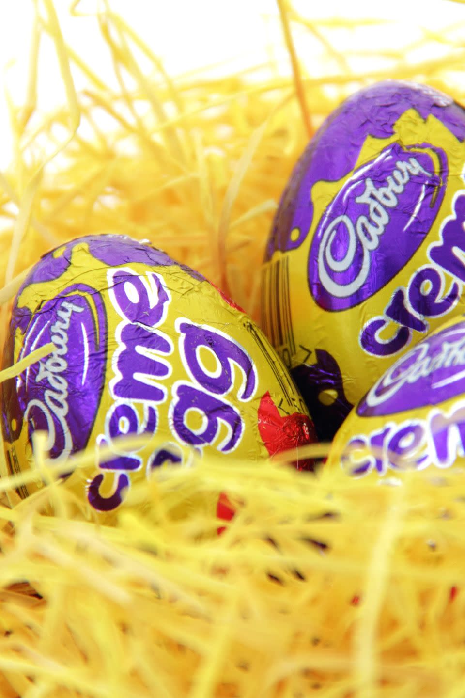 Easter Facts Cadbury Creme Eggs on White Background