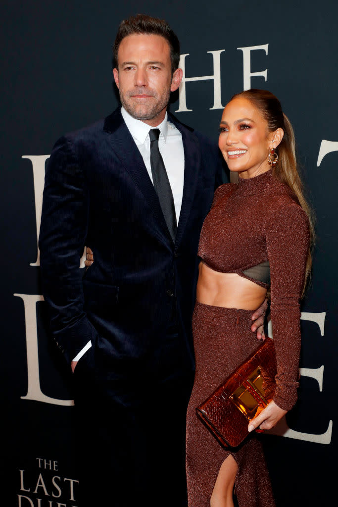 Affleck and Lopez have kept fairly tight-lipped about their rekindled romance. The couple pictured together in October 2021. (Getty Images)