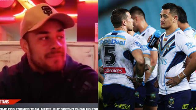Hayne went missing for his teammates. Pic: Fox Sports/Getty