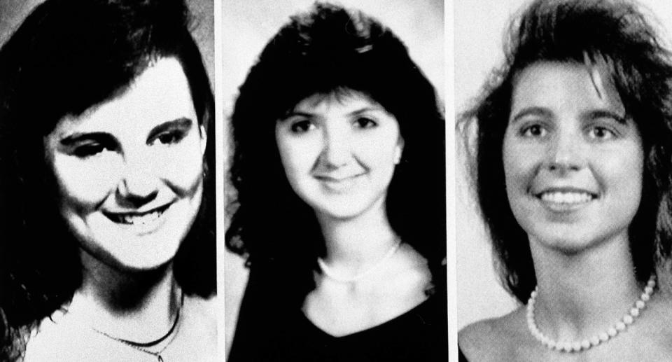 Christina Powell, Christa Leigh Hoyt, and Sonya Larson were killed in August 1990 by Rolling. Source: AP