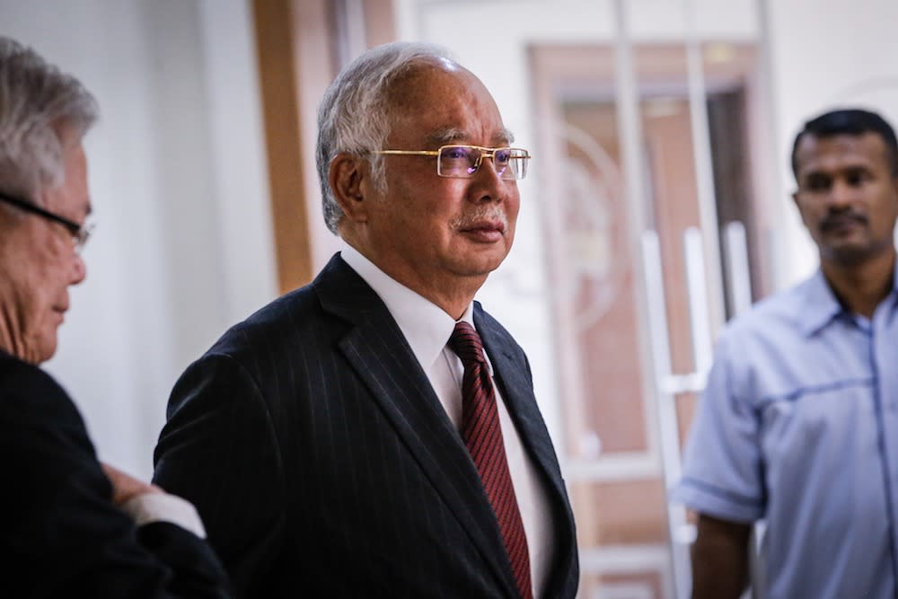 Former prime minister Datuk Seri Najib Razak is seen at the Kuala Lumpur High Court December 10, 2019. — Picture by Hari Anggara