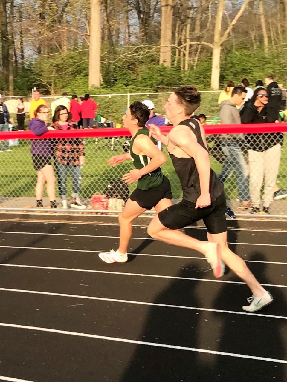 Brennin Beechum of Marion Harding competes in the boys 400 meters during the 72nd Marion Night Invitational this season. Beechum will compete on the men's track and field team at Appalachian State next year.