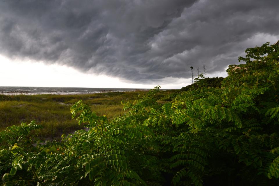 Low clouds over the ocean near 24th St .South in Cocoa Beach. About 5:30 p.m. Tuesday Brevard started to see some storm clouds and bad weather move in.