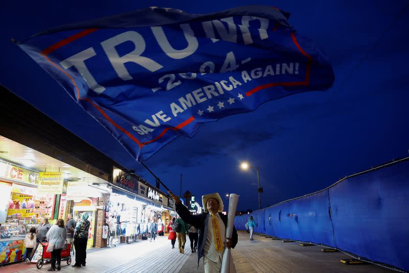 Campaign rally for former U.S. President and Republican presidential candidate Trump, in Wildwood