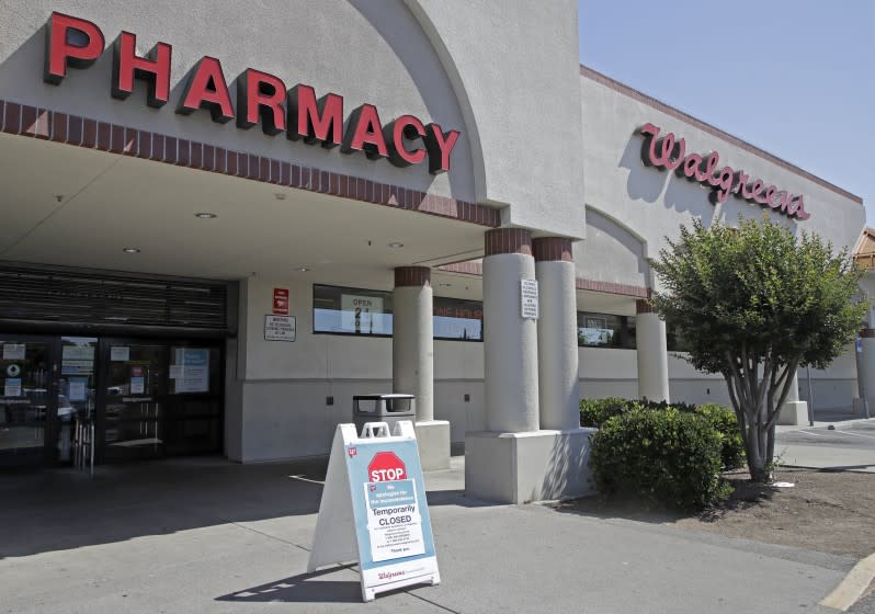 A sign alerting customers to a closed Walgreens store is seen on Wednesday, June 3, 2020, in Vallejo, Calif.