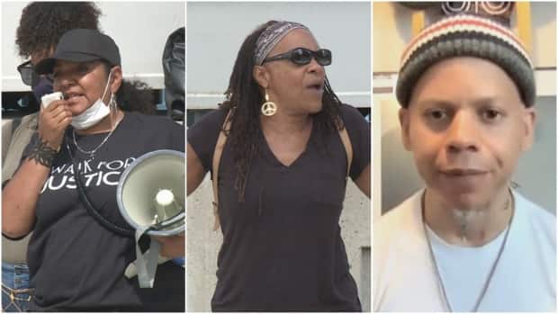 Joi Hurst (left), Leslie McCurdy (centre) and Teajai Travis (right). All three activists feel that there is a loss in momentum for the movement. (Jennifer La Grassa/CBC - image credit)