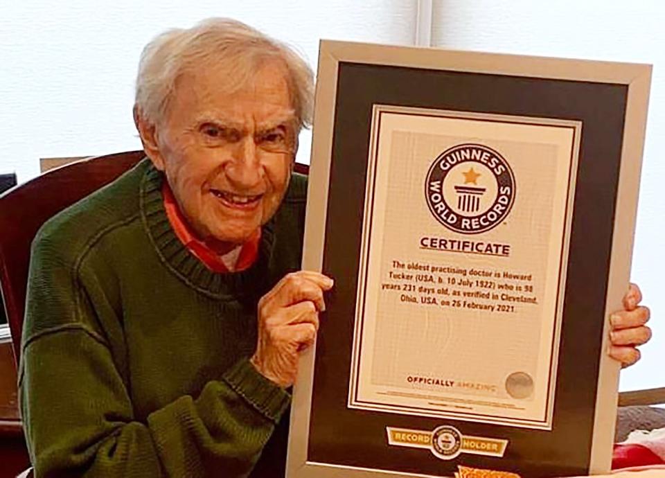 World's oldest practicing doctor turns 100: 'Retirement is the enemy of longevity' - Are we able to pull any images of Dr. Howard Tucker . credit : St. Vincent Charity Medical Center