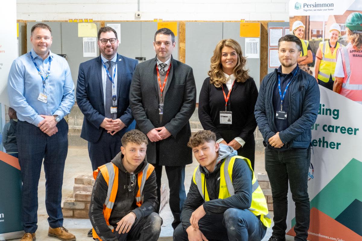 York College staff and apprentices meeting with Persimmon after the bricks donation <i>(Image: Persimmon)</i>