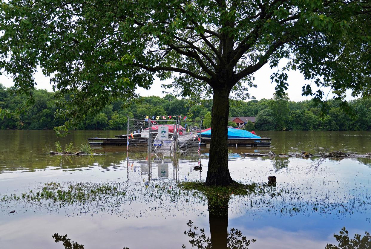 Flooding, such as at Griggs Reservoir on July 6 is expected to become more common as climate change brings more intense storms.