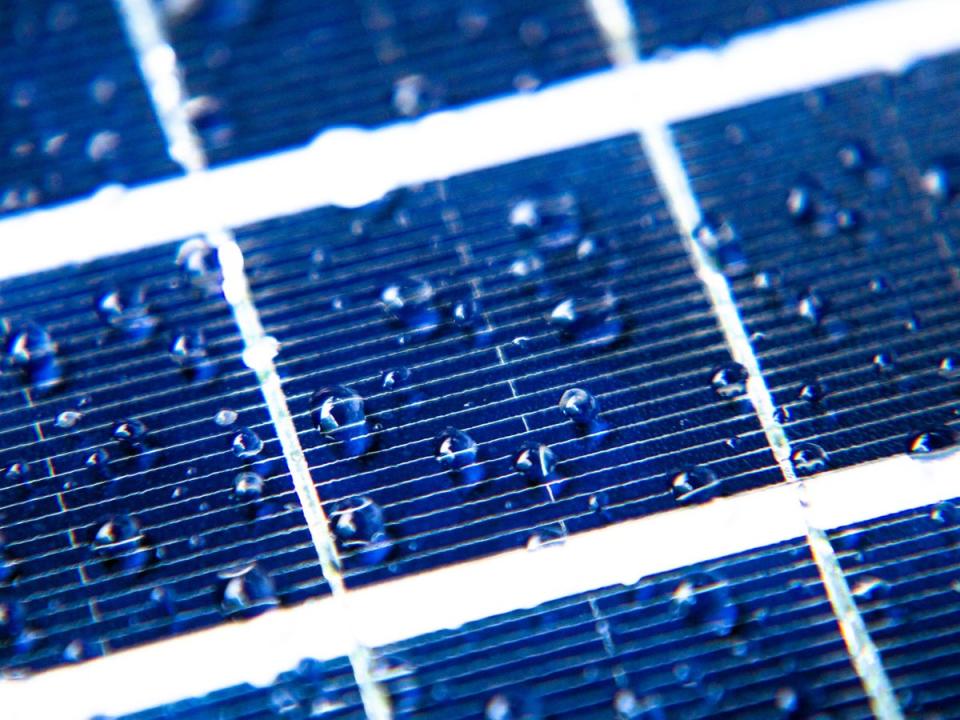 Solar panels that generate electricity from rain drops could allow them to produce power in any weather (iStock/ Getty Images)