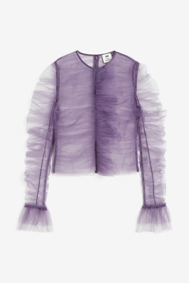 H&M Studio Ruffled Tulle Top