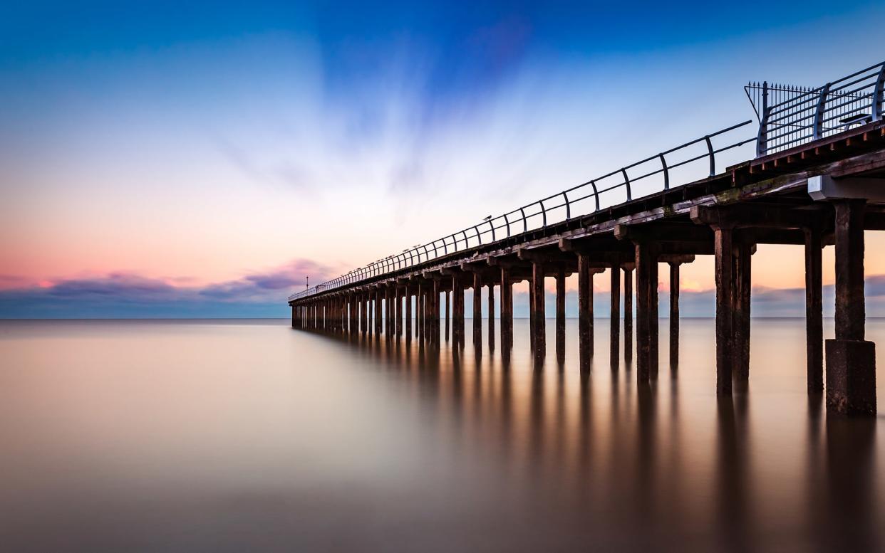 One of those evanescently misty Suffolk mornings at Felixstowe Pier - This content is subject to copyright.