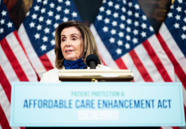 Speaker of the House Nancy Pelosi (D-Calif.) speaks during the House Democrats' news conference to unveil the Patient Protection and Affordable Care Enhancement Act on June 24, 2020. (Photo: Bill Clark/CQ-Roll Call, Inc via Getty Images)