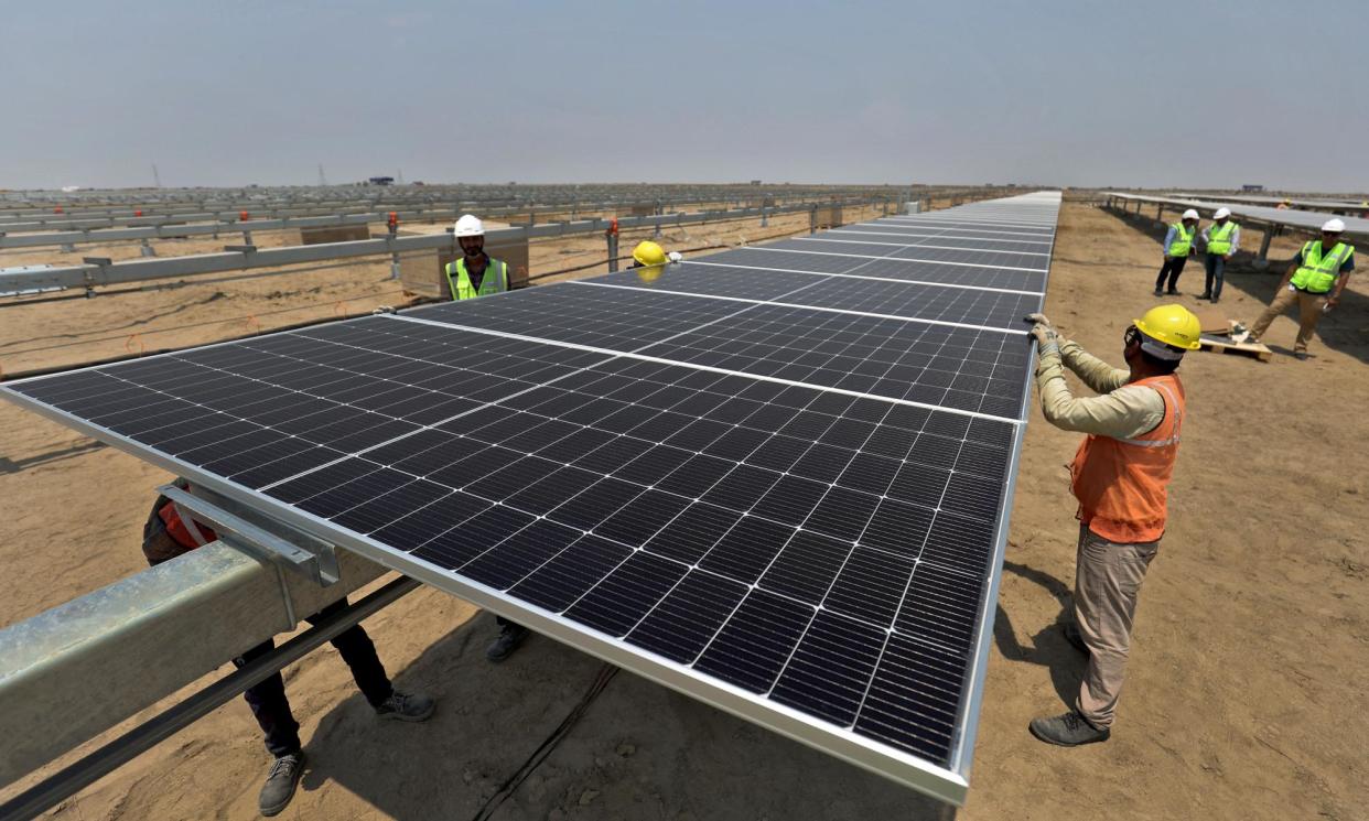 <span>Solar power was the main source of electricity growth, according to the report from thinktank Ember.</span><span>Photograph: Amit Dave/Reuters</span>