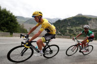 Cycling - The 104th Tour de France cycling race - The 183-km Stage 17 from La Mure to Serre-Chevalier, France - July 19, 2017 - Team Sky rider and yellow jersey Chris Froome of Britain and Astana rider Fabio Aru of Italy in action. REUTERS/Benoit Tessier