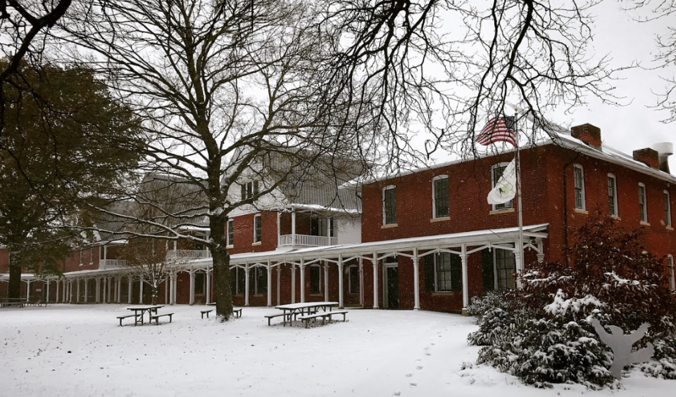 Wittenmyer cottages during the winter.