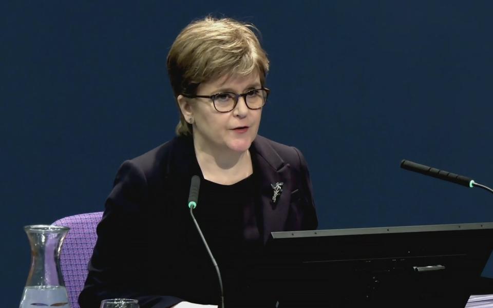 Nicola Sturgeon giving evidence to the inquiry