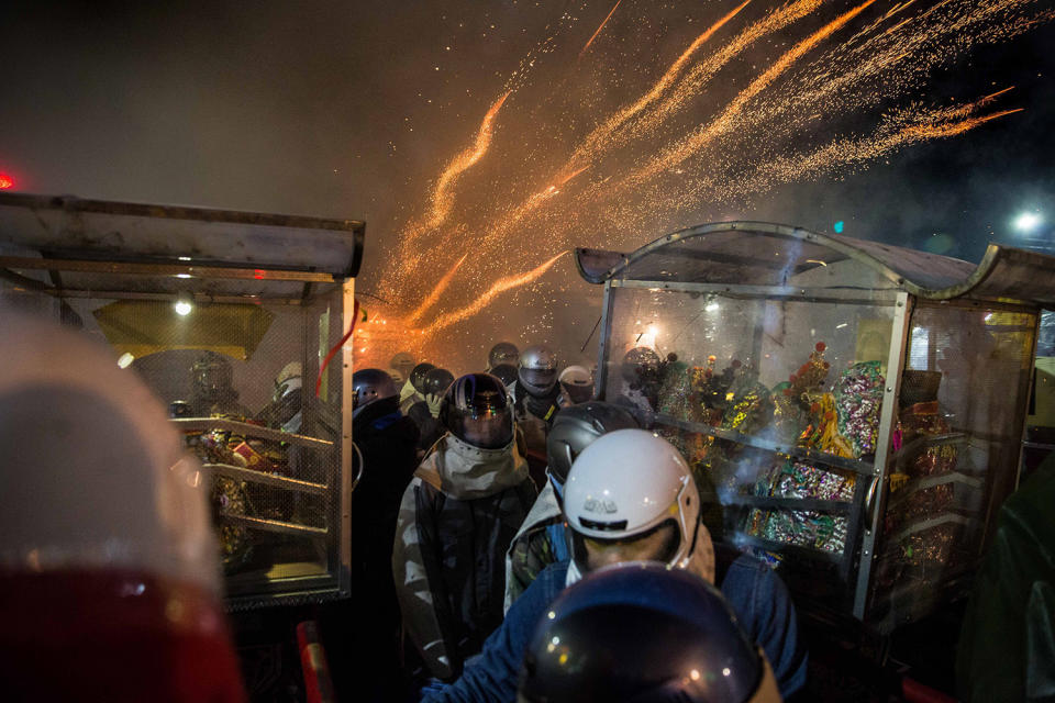 Taiwanese celebrate the world’s most dangerous fireworks festival