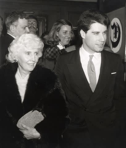 <p>Ron Galella Collection via Getty</p> Barbara Stanwyck and a young John Travolta