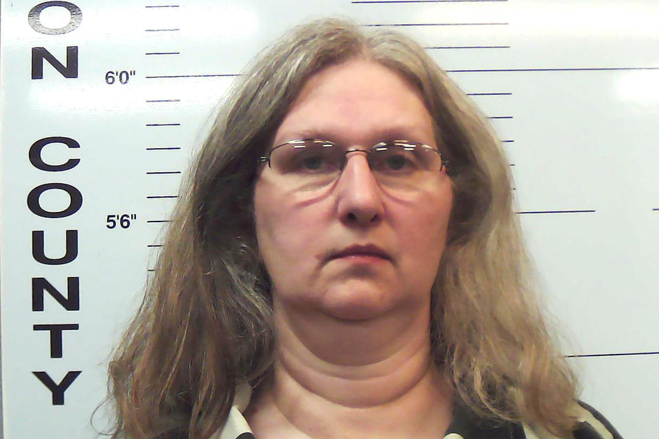 This undated photo provided by the Missouri Attorney General's office shows Stephanie Householder, one of the owners of a former reform school for girls in southwest Missouri who has been charged with more than 100 counts alleging they abused and neglected residents at the facility for years. Stephanie and Boyd Householder, who operated the Circle of Hope Girls Ranch in Cedar County, were charged Tuesday, March 9, 2021, and are being held in the Cedar County Jail. (Missouri Attorney General's office via AP)