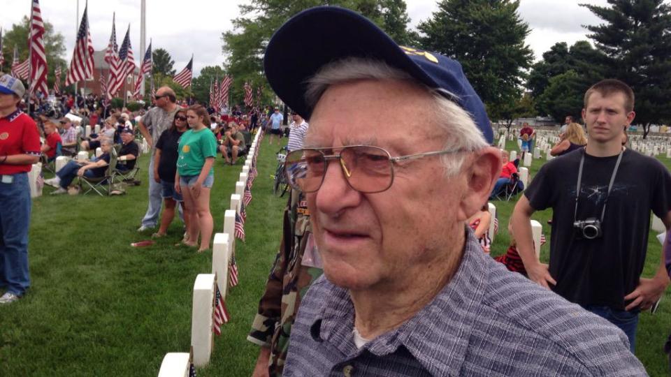 George Beden, 92, is a WW II vet who fought across South Pacific for 21/2 years. He was in Hiroshima after the bomb.