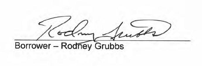 Rodney Grubbs signed his name as the borrower on a promissory note that was submitted as evidence in a 2023 civil lawsuit in Franklin County.