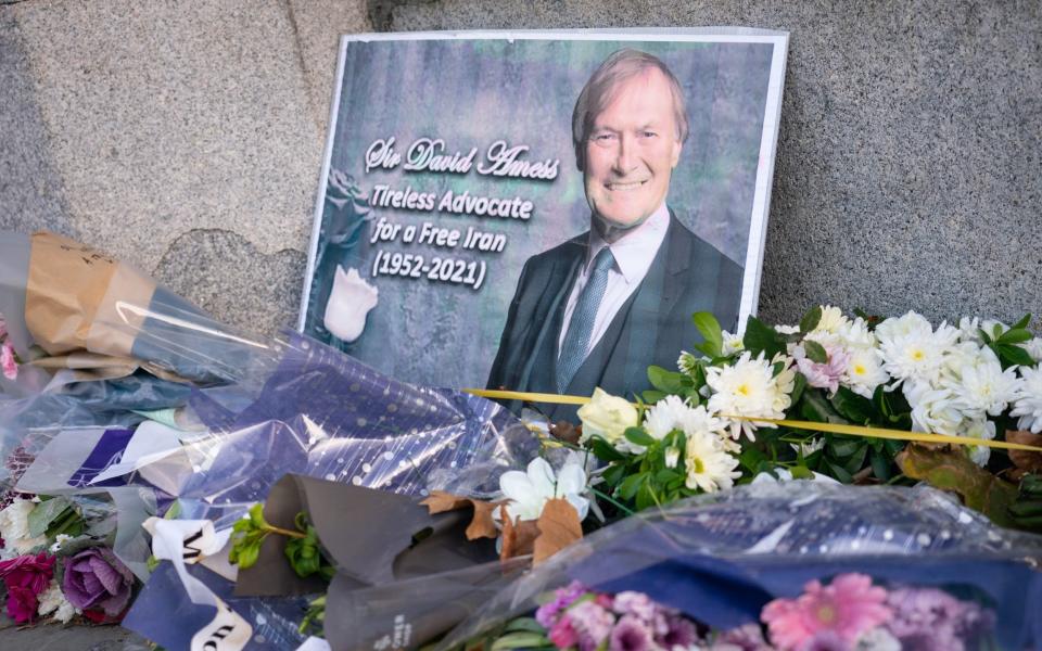 Floral tributes to Sir David Amess