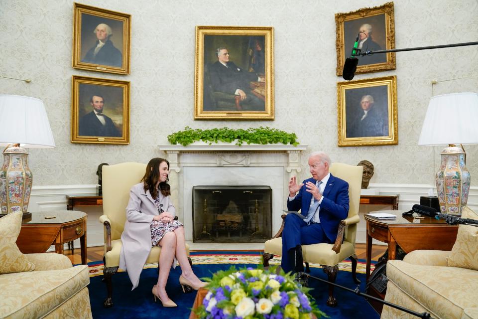 President Joe Biden meets with New Zealand Prime Minister Jacinda Ardern on May 31, 2022.