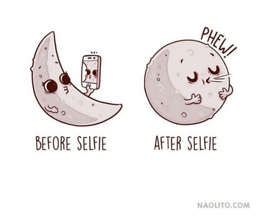 Antes y después del selfie